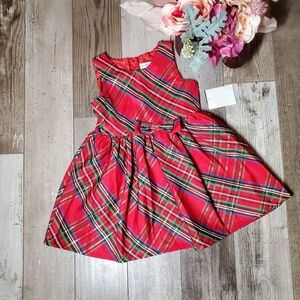 NWT Nanette Kids Red Tartan Plaid Christmas Holiday Dress Size 3T